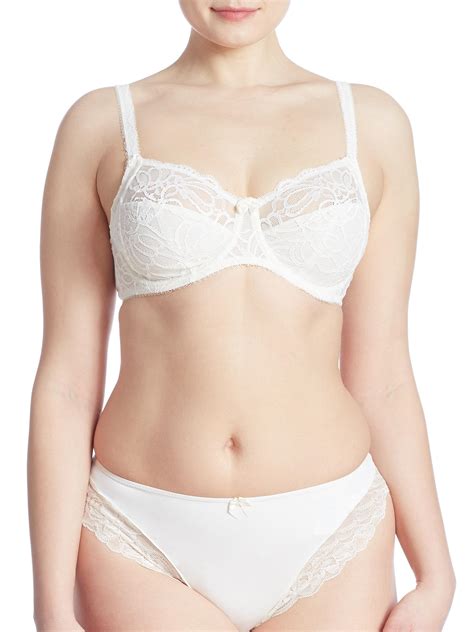lyst fantasie abby lace underwire full cup bra in white