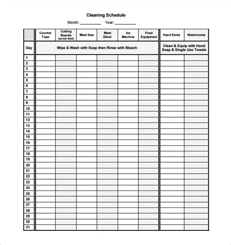Download free printable checklist and list related spreadsheet templates, including wedding checklist, wedding guest list and customer list templates. 45+ Cleaning Schedule Templates | Cleaning schedule ...