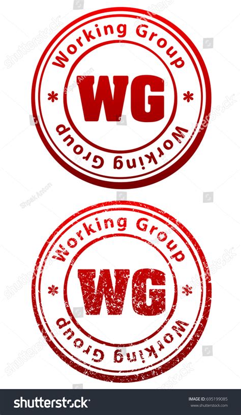 Pair Red Rubber Stamps Grunge Solid Stock Vector Royalty Free