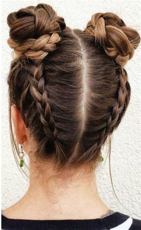 20 Best Braided Space Buns Updo Hairstyles