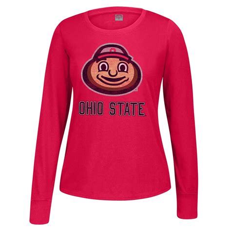 Ohio State Buckeyes Womens Scarlet Everyday Scoop Neck Long Sleeve T Shirt