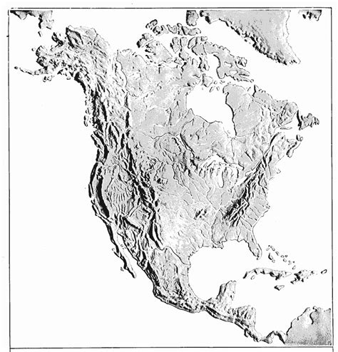 Raised Relief Map Of North America United States Map
