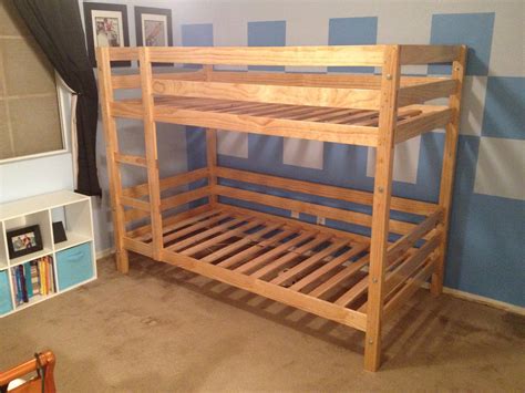 It has too many options to organize stuff under it and has an open space to place the desk below to read or enjoy snacks in the free time. Ana White | Classic Bunk Beds - DIY Projects