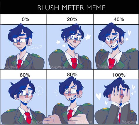 Oof Blush Meter Meme Featuring Iida My Hero Academia Amino