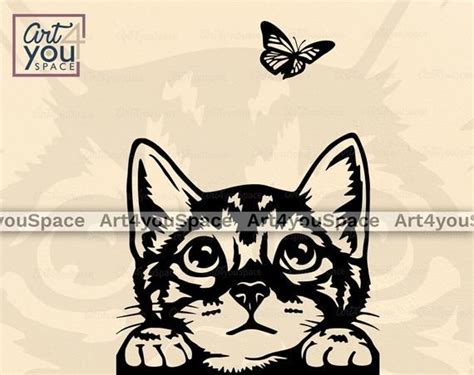 Cute Cat SVG files for Cricut curious Pet Vector shirt | Etsy | Cat