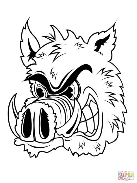Wild Boar Head Coloring Page From Wild Boars Category Select From