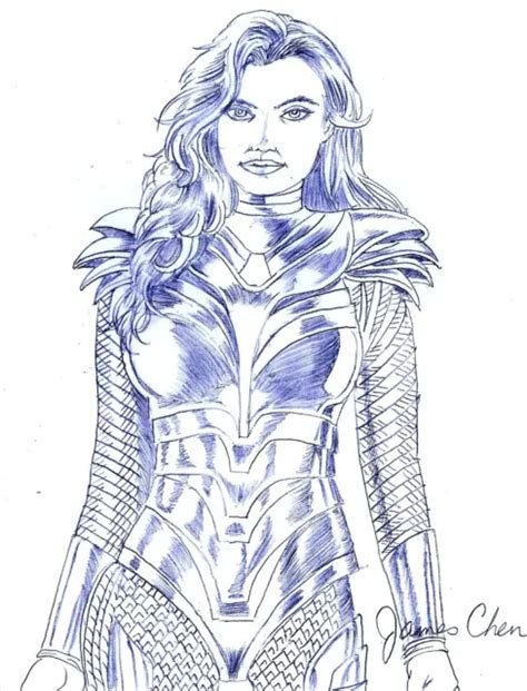 Wonder Woman 1984 Gal Gadot Original Comic Art Pencil Sketch 6 £806