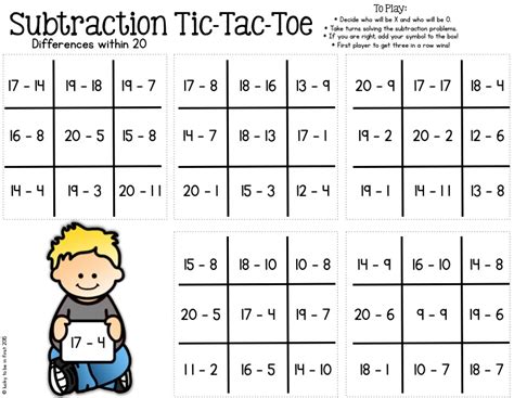 Math Tic Tac Toe K 1st And 2nd Grade Addition Subtraction More
