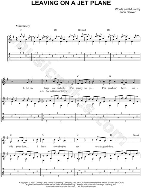 Leaving on a jet plane is a sad song.like it or not however it is an extremely well written song.when a song conjures up emotions be it sad or happy the songwriter has done his or her job. John Denver "Leaving on a Jet Plane" Guitar Tab in G Major ...