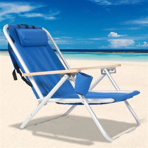 New Backpack Beach Chair Folding Portable Chair Blue