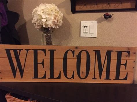 Pallet Sign Horizontal Welcome Sign Front Door Entrance Home
