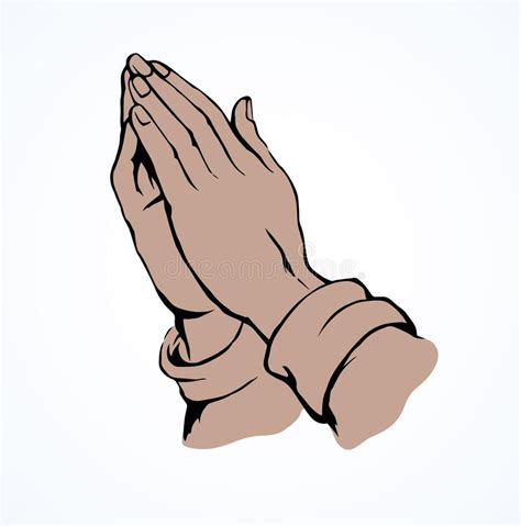 Praying Hands Vector Drawing Stock Vector Illustration Of Biblical