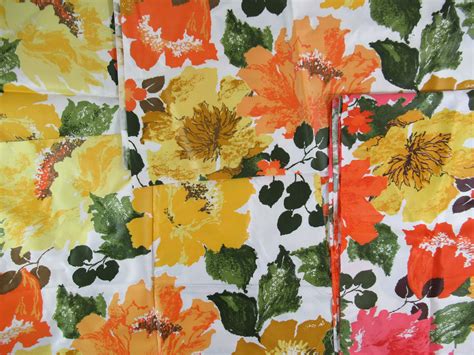 vintage mod floral fabric scraps everfast lightweight etsy floral fabric fabric scraps floral