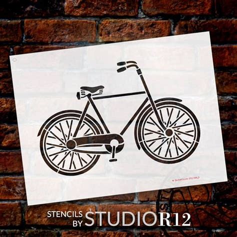 Basic Vintage Bicycle Art Stencil Select Size Stcl1056 Etsy Vintage