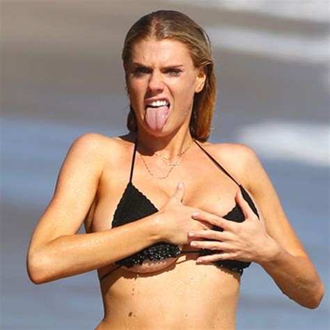charlotte mckinney s boobs almost pop out of world s tiniest bikini e online uk
