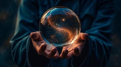 Premium Ai Image A Person Holding A Crystal Ball In Their Hands