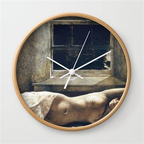 Overflow Female Nude Portrait Painting By Andrew Wyeth Wall Clock By
