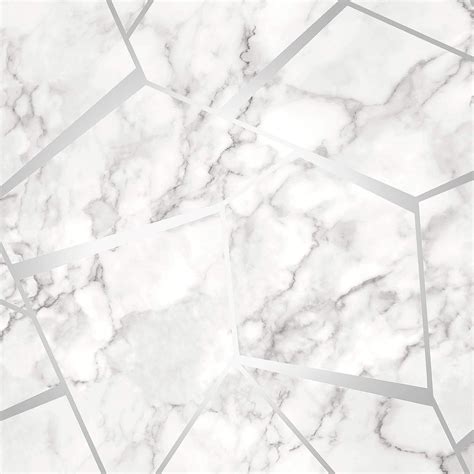Fine Decor Fractal Geometric Marble Wallpaper Silver Fd42263 Amazon