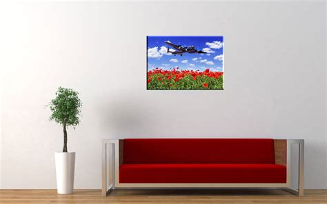 Avro Lancaster Over Poppy Fields Canvas Prints Various Sizes Free Delivery Ebay