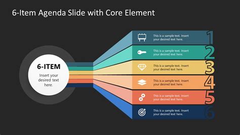 6 Item Agenda Slide Template With Core Element
