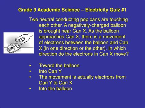 Ppt Grade 9 Academic Science Electricity Quiz 1 Powerpoint