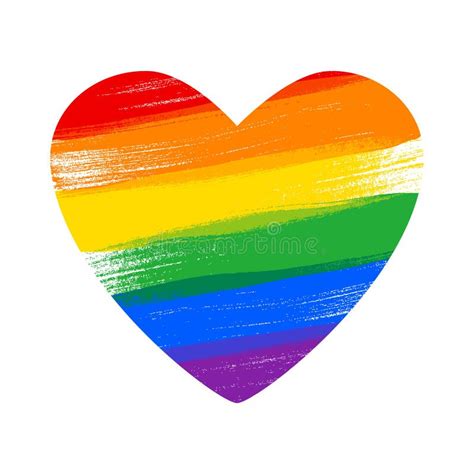 corazón en arcoiris colores de bandera lgbt pintar estilo ilustración vectorial ilustración del