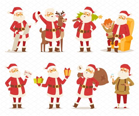 Christmas Santa Claus Vector Illustrator Graphics ~ Creative Market