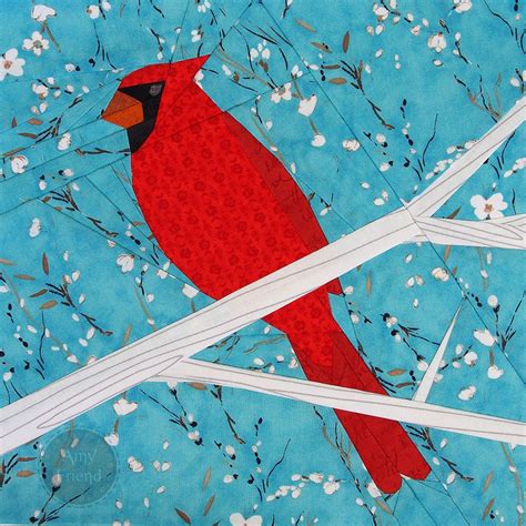 Cardinal Paper Piecing Quilts Bird Quilt Blocks Paper Pieced Quilt