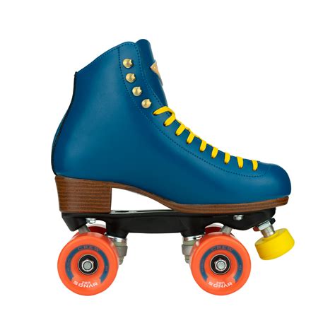 Riedell Crew Ocean Blue Leather Outdoor Complete Roller Skates