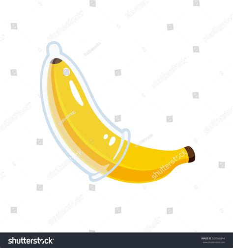 Cartoon Banana Condom Illustration Safe Sex Stock Vector Royalty Free