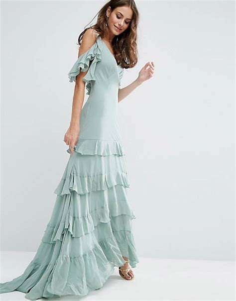 Asos Ruffle Tiered Maxi Dress Asos