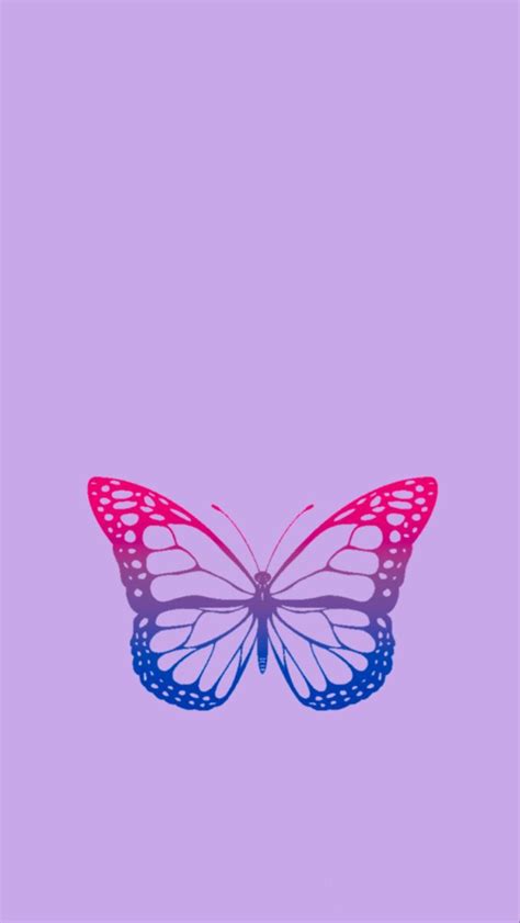 A Pink And Blue Butterfly On A Purple Background