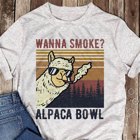 Wanna Smoke Alpaca Bowl Funny Vintage Llama Alpaca Smoking Etsy