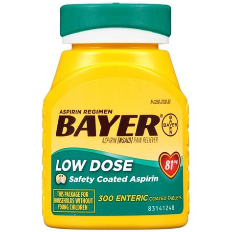Bayer Aspirin Low Dose 81 Mg Enteric Coated Tablets 300 Ct Instacart