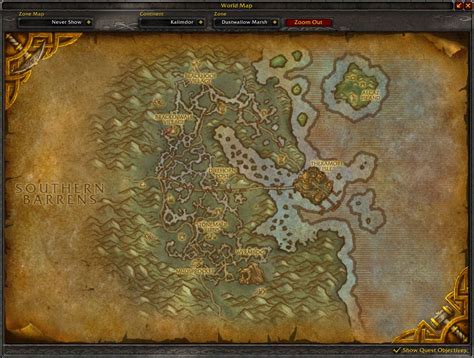 Dustwallow Marsh Cataclysm Map Wow Screenshot Gamingcfg