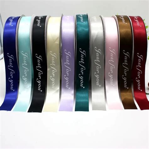 25cm 100yard English Letters Just For You Colored Ribbons Polyester