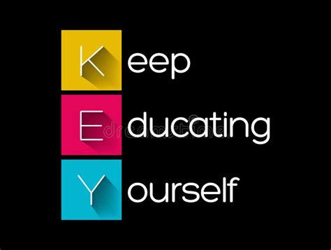 Key Keep Educating Yourself Acronym Stock Photo Image Of