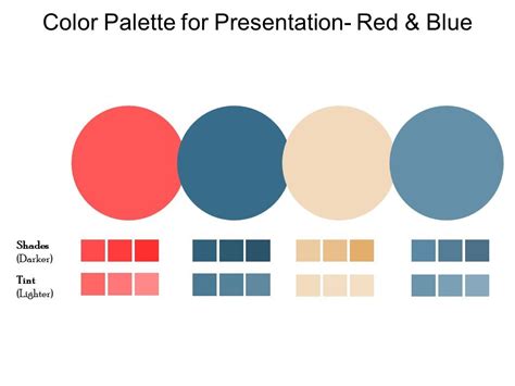 Color Palette For Presentation Red And Blue Templates Powerpoint