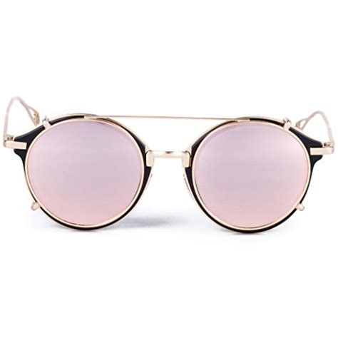 Dollger Clip On Steampunk Sunglasses Vintage Round Designer Mirror Lens