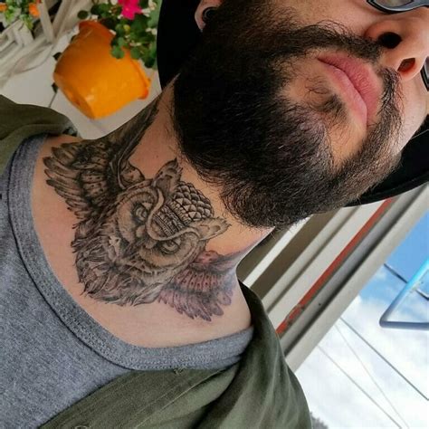 22 Amazing Owl Neck Tattoos For 2024