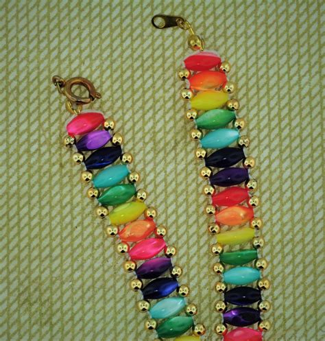 Handmade Rainbow Bead Bracelet Etsy
