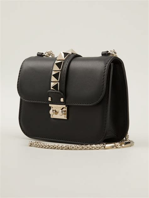 Lyst Valentino Medium Rockstud Shoulder Bag In Black