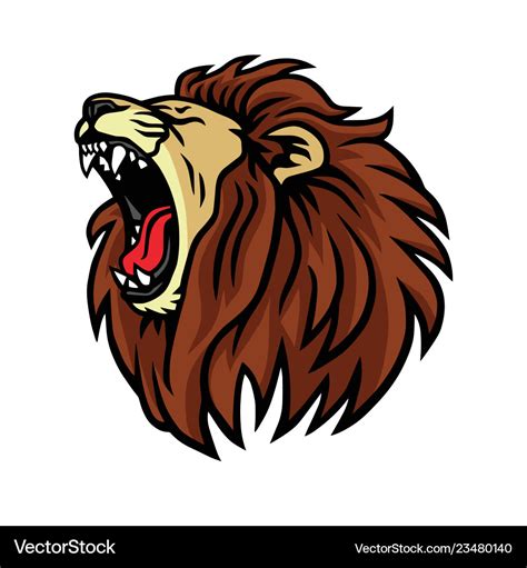 Lion Roaring Logo Design Royalty Free Vector Image