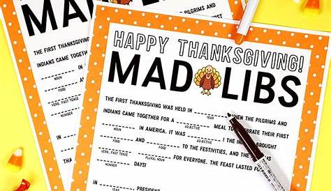 thanksgiving mad libs free printable