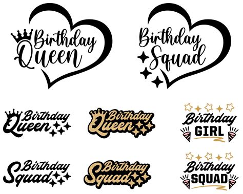 Birthday Queen Svg Birthday Squad Svg Birthday Girl Svg Etsy