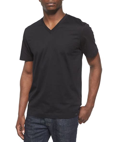 Our range includes many classic plain or colourful designs in deep v neck fits. Lyst - Michael kors Short-Sleeve V-Neck T-Shirt in Black ...