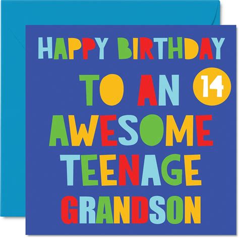 Fun 14th Birthday Cards For Grandson Awesome Teenage Grandson 14