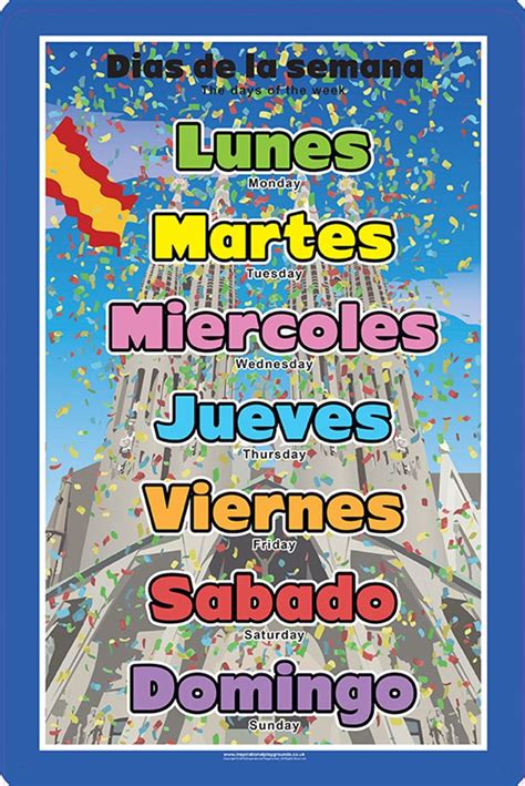 Spanish Days Of The Week Spaceright Europe Ltd