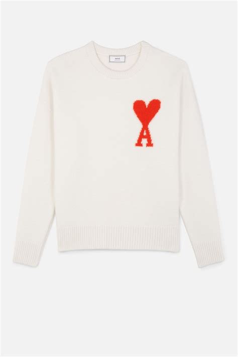 Oversize Ami De Coeur Crew Neck Sweater Ami Paris Official