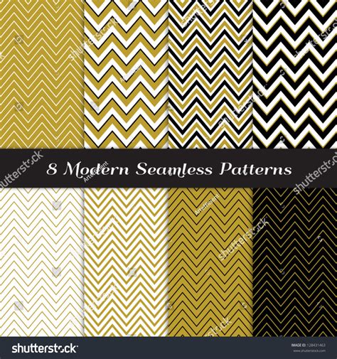 Chevron Patterns In Black Gold And White Classic Neutral Colors